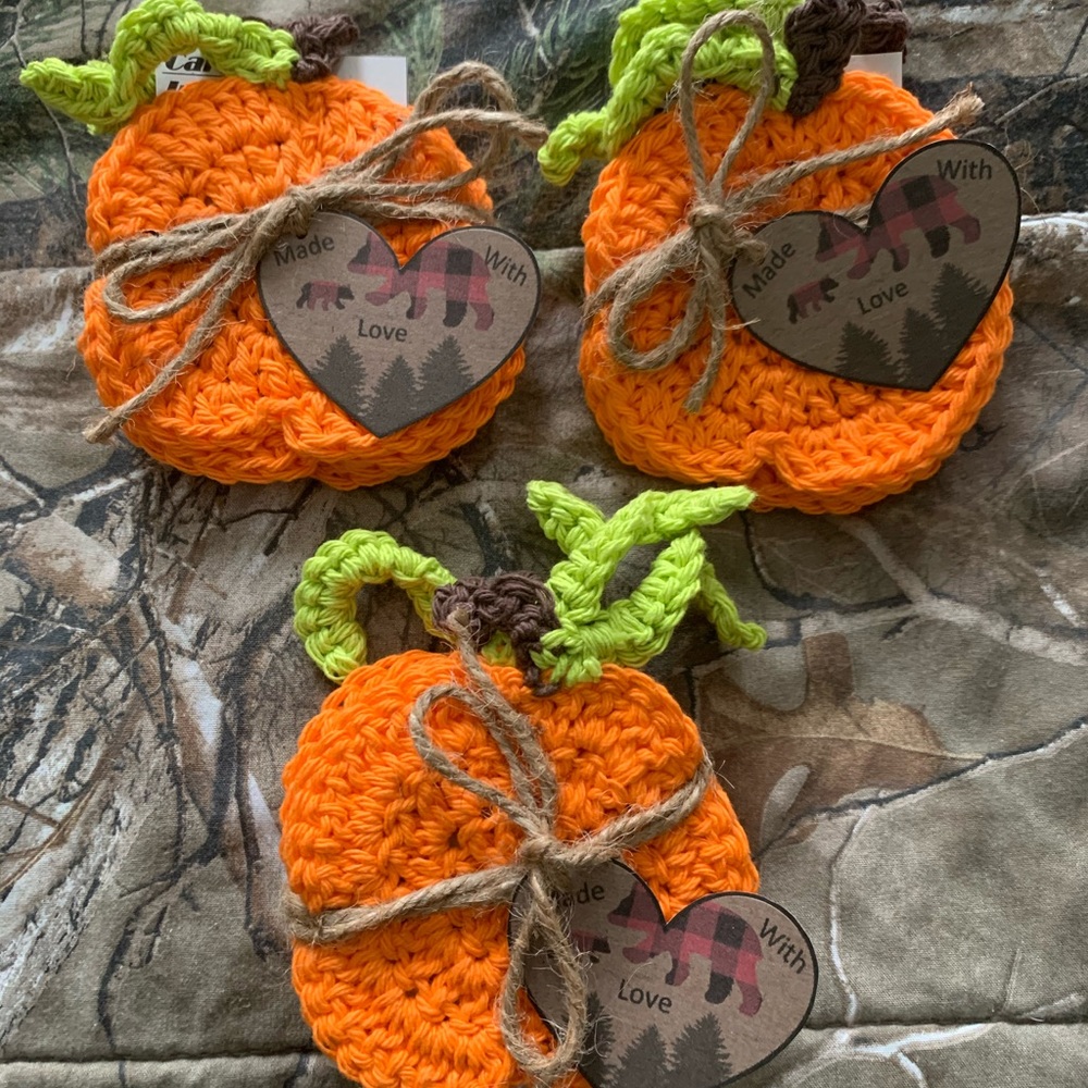 Handmade Pumpkin Coasters